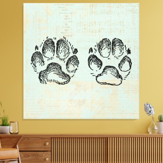 Dog schildert  kunstmint groene kleur af canvas afdruk (Insitu (Woonkamer))