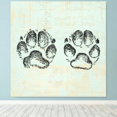 Dog schildert  kunstmint groene kleur af canvas afdruk (Insitu (Houten vloer))