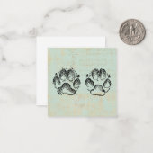 Dog schildert  kunstmint groene kleur af notitiekaartje (Voorkant / Achterkant in situ)