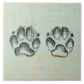 Dog schildert  kunstmint groene kleur af tegeltje (Voorkant)