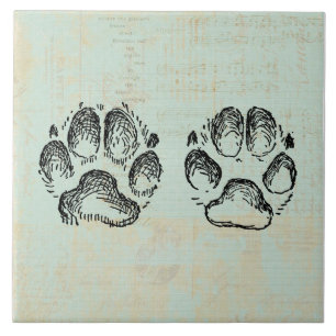 Dog schildert  kunstmint groene kleur af tegeltje