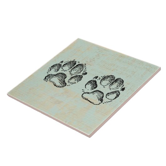 Dog schildert  kunstmint groene kleur af tegeltje (Zijkant)