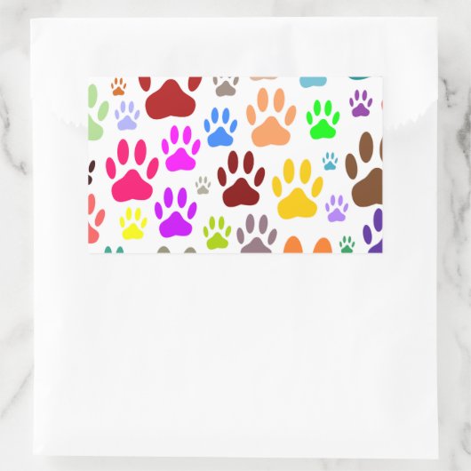 Dog schildert overal af rechthoekige sticker (Tas)