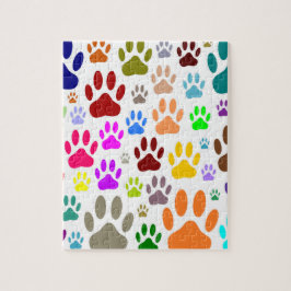 Dog schildert overal afdrukken legpuzzel