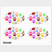 Dog schildert overal afdrukken ovale sticker (Vel)