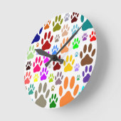 Dog schildert overal afdrukken ronde klok (Hoek)