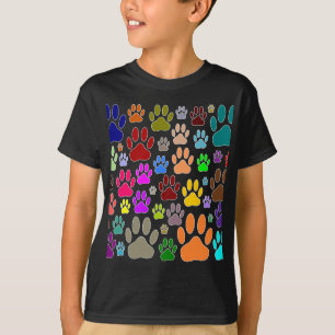 Dog schildert overal afdrukken t-shirt