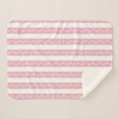 Dog schildert roze en Antiek witte strepen af Sherpa Deken (Voorkant (horizontaal))