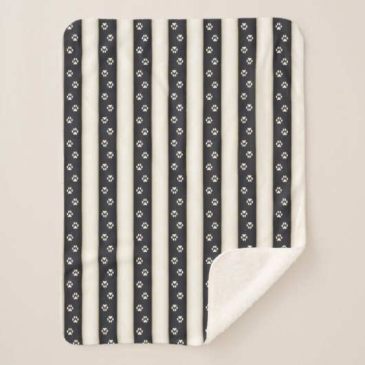 Dog schildert zwart-Antiek witte dop Sherpa Deken (Voorkant)