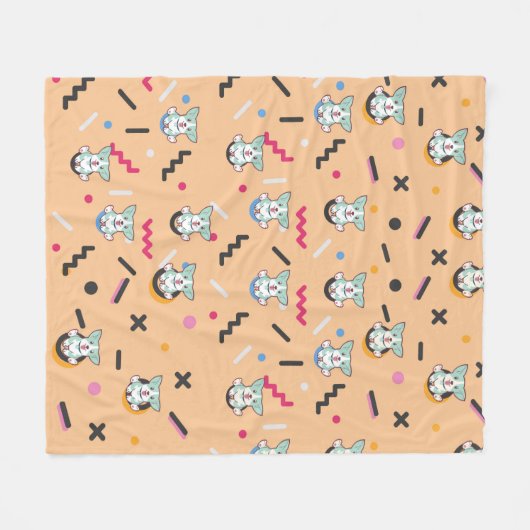 Dog Seamless Pattern Vector Fleece Deken (Voorkant (Horizontaal))