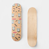 Dog Seamless Pattern Vector Persoonlijk Skateboard (Voorkant)