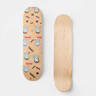 Dog Seamless Pattern Vector Persoonlijk Skateboard