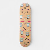 Dog Seamless Pattern Vector Persoonlijk Skateboard (Voorkant)