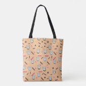 Dog Seamless Pattern Vector Tote Bag (Achterkant)