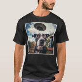 Dog Selfie with UFOs Alien Extraterrestrial UFO Be T-shirt (Voorkant)
