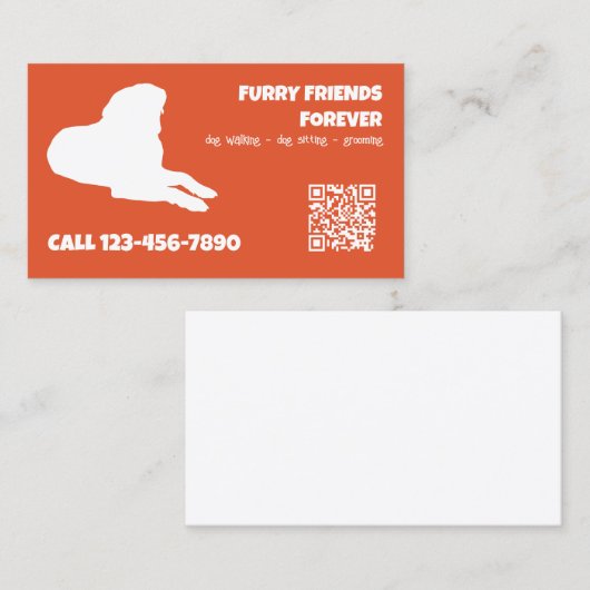 Dog Services Aangepaste QR Visitekaartje (Voorkant / Achterkant)