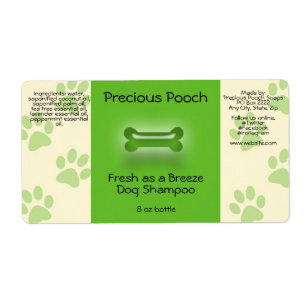 Dog Shampoo Zeep Label (groen)