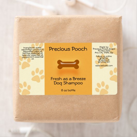 Dog Shampoo Zeep Label (oranje) (Insitu)