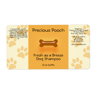 Dog Shampoo Zeep Label (oranje)