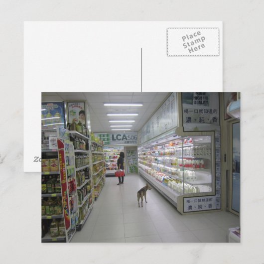 Dog shopping briefkaart (Voorkant / Achterkant)