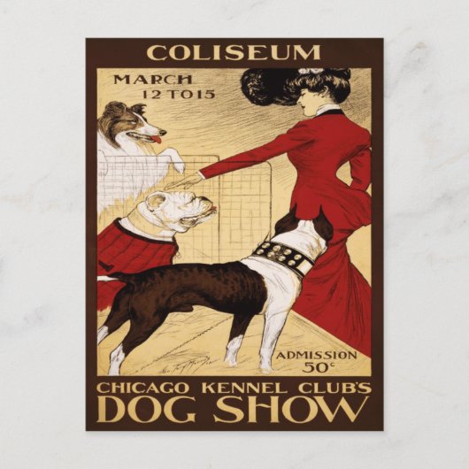 Dog Show 1902 van Chicago Kennel Club Briefkaart (Voorkant)