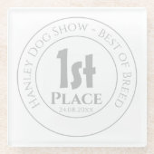 Dog Show - Best Breed 1st Prize Trophy Award Glazen Onderzetter (Voorkant)
