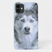 Dog Siberian Husky Drawing Sled Dog Case-Mate iPhone Case (Achterkant)