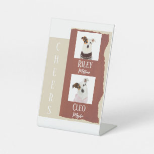 Dog Signature Cocktail Drink Red Wedding Reclamebord Met Voetstuk