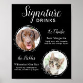 Dog Signature Drink Black Pet Wedding Bar Poster (Voorkant)