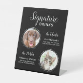 Dog Signature Drink Black Pet Wedding Bar Reclamebord Met Voetstuk (Voorkant)
