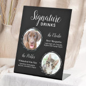 Dog Signature Drink Black Pet Wedding Bar Reclamebord Met Voetstuk