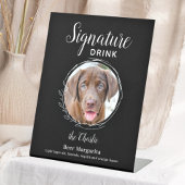 Dog Signature Drink Modern Black Pet Wedding Bar Reclamebord Met Voetstuk