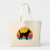 Dog Silhouette at Sunset Grote Tote Bag (Voorkant)
