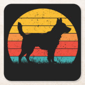 Dog Silhouette at Sunset Kartonnen Onderzetters (Voorkant)