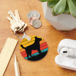 Dog Silhouette at Sunset Sleutelhanger