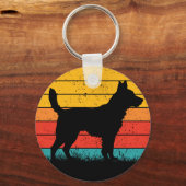 Dog Silhouette at Sunset Sleutelhanger (Voorkant)