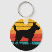 Dog Silhouette at Sunset Sleutelhanger (Achterkant)