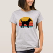 Dog Silhouette at Sunset T-shirt (Voorkant)