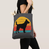 Dog Silhouette at Sunset Tote Bag (Dichtbij)