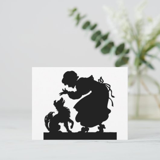 Dog Silhouette Briefkaart (Staand voorkant)