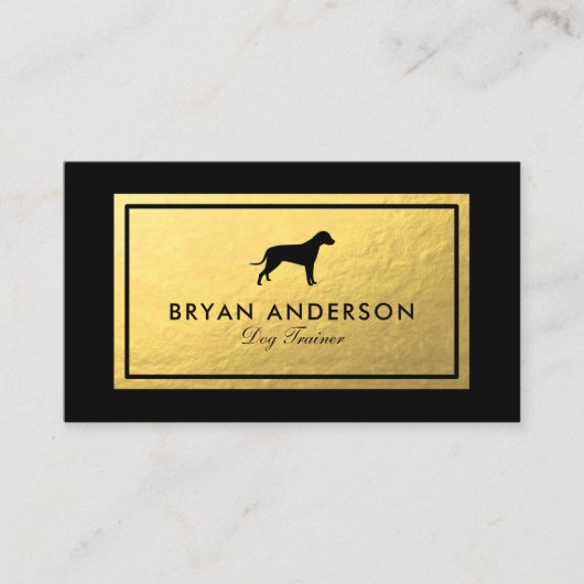 Dog Silhouette - Faux Gold Foil Visitekaartje (Voorkant)