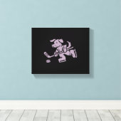 Dog Silhouette Golden Retriever Labrador Hockey   Canvas Afdruk (Insitu (Houten vloer))