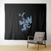 Dog Silhouette Golden Retriever Labrador Hockey  Wandkleed (In Situ (horizontaal))