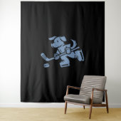 Dog Silhouette Golden Retriever Labrador Hockey  Wandkleed (In situ)