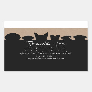 Dog Silhouette Groomer dank u rechthoekige stok Sticker
