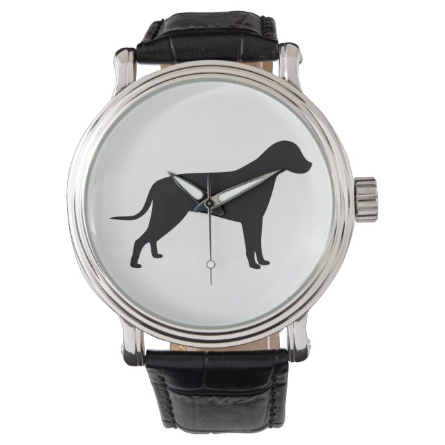 Dog Silhouette Horloge (Voorkant)
