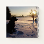 Dog Silhouette in Snowy Landscape Notitieboek (Achterkant)