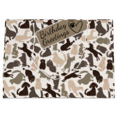 Dog silhouette in verschillende formaten vormt naa groot cadeauzakje (Voorkant)