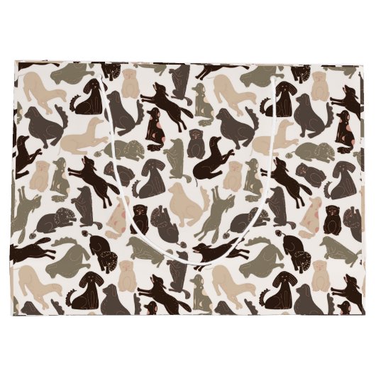 Dog silhouette in verschillende formaten vormt naa groot cadeauzakje (Achterkant)