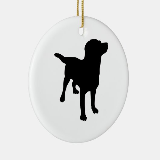 Dog Silhouette Keramisch Ornament (Rechts)